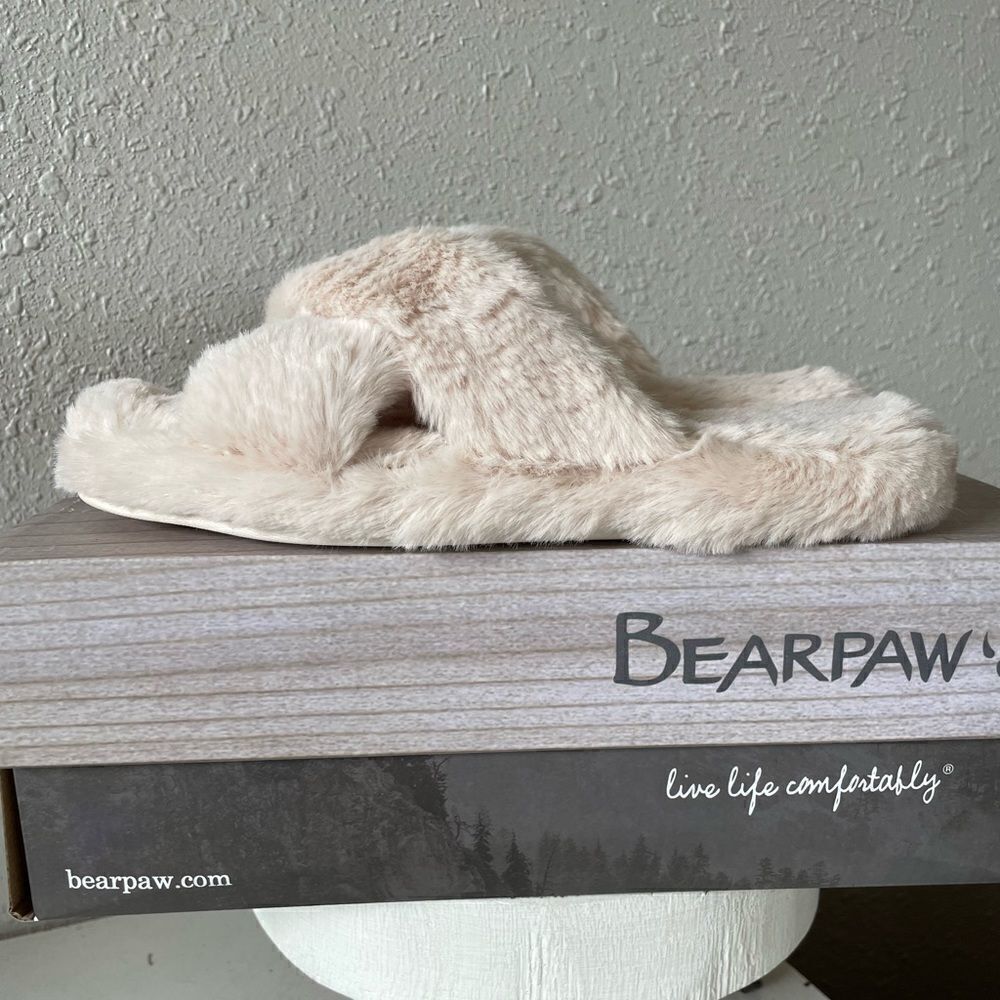 NIB BearPaw Brielle Faux Fur Slippers Size S (5-6) - Picture 1 of 10
